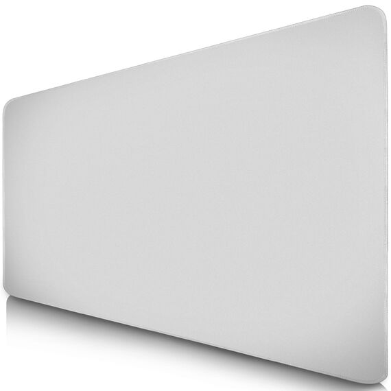 Sidorenko Gaming Mauspad XXL Weiß - Großes Mousepad 900x400 mm - rutschfeste Schreibtischunterlage für Gaming und Büro - Fransenfreie Ränder - Präzises und langlebiges maxlvl Large Mouse pad