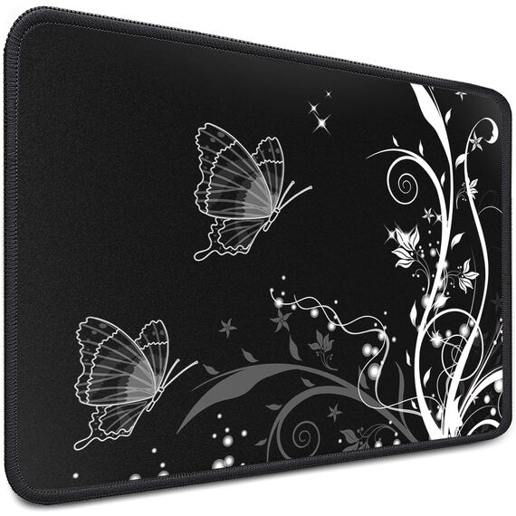 Sidorenko Gaming Mauspad - 280 x 200 mm - Mouse Pad mit Vernähte Kanten - Rutschfester Mousepad mit Einer speziellen Oberfläche verbessert Geschwindigkeit und Präzision - Maus Pad in schwarz