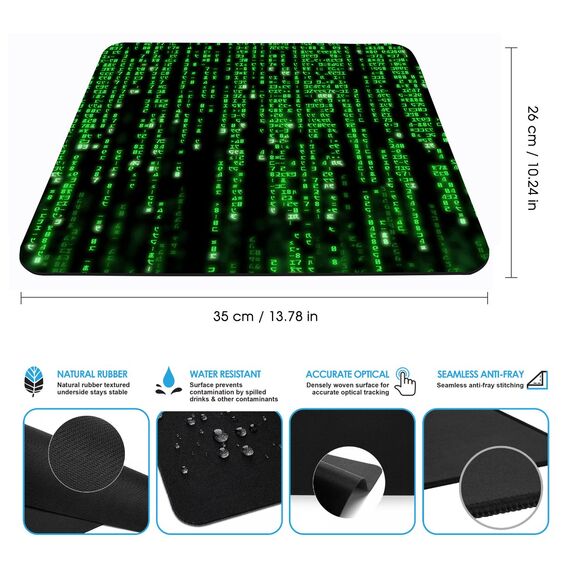 Sidorenko Gaming Mauspad XXL Grün - Großes Mousepad 350x260 mm - rutschfeste Schreibtischunterlage für Gaming und Büro - Fransenfreie Ränder - Präzises und langlebiges Large Mouse pad maxlvl