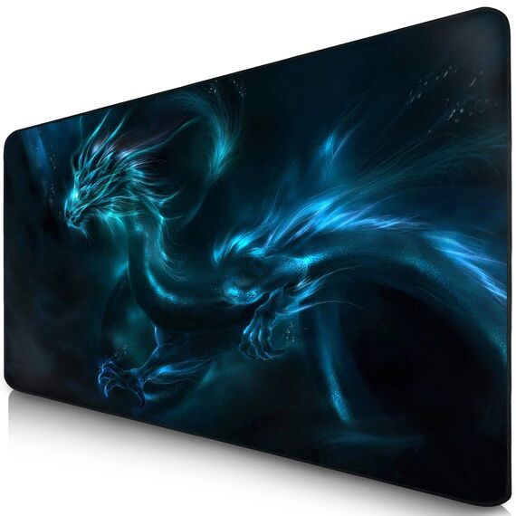 Sidorenko Gaming Mauspad XXL Blau - Großes Mousepad 900x400 mm - rutschfeste Schreibtischunterlage - Fransenfreie Ränder Large Mouse pad - Präzises und langlebiges maxlvl