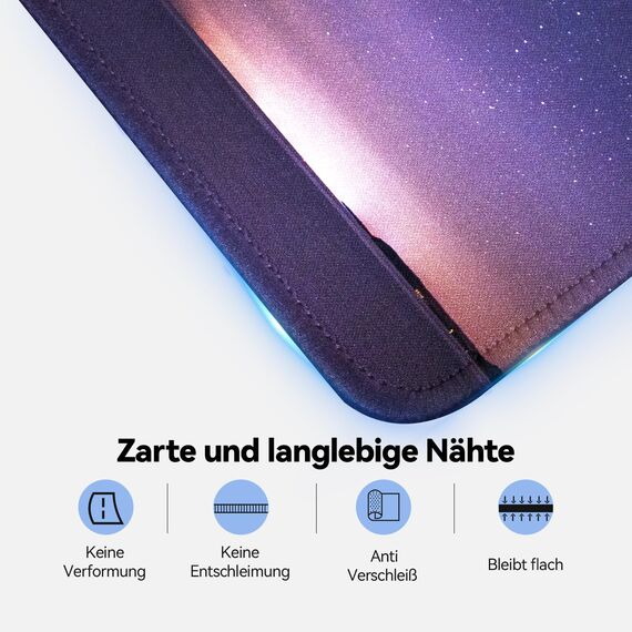 TECKNET Mauspad, 3 Pack Mousepad 270 x 210 mm, wasserdichte Gaming Mauspad Mausmatte mit vernähte Kanten, rutschfeste Gummiunterseite, Glatte Oberflächen, Geeignet für Computer, Laptop (Nachthimmel)