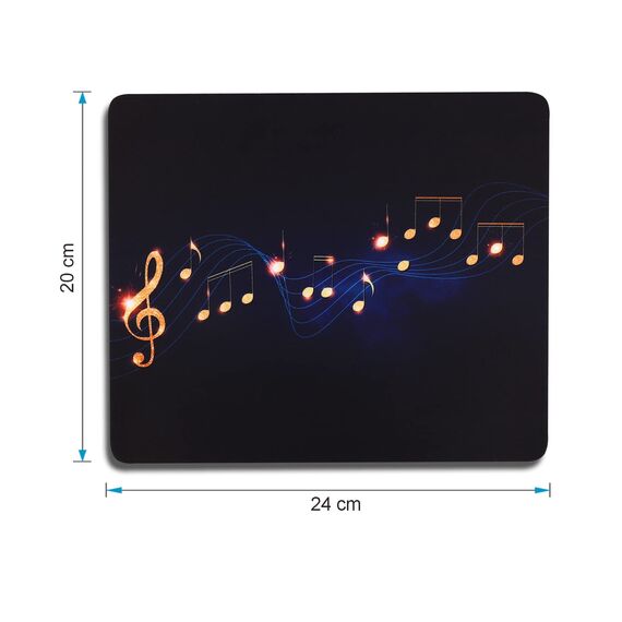 AOKSUNOVA Mauspad Klein mit Motiv Mousepad Musik Design 24 x 20 cm Navy Blau Mauspad Frauen
