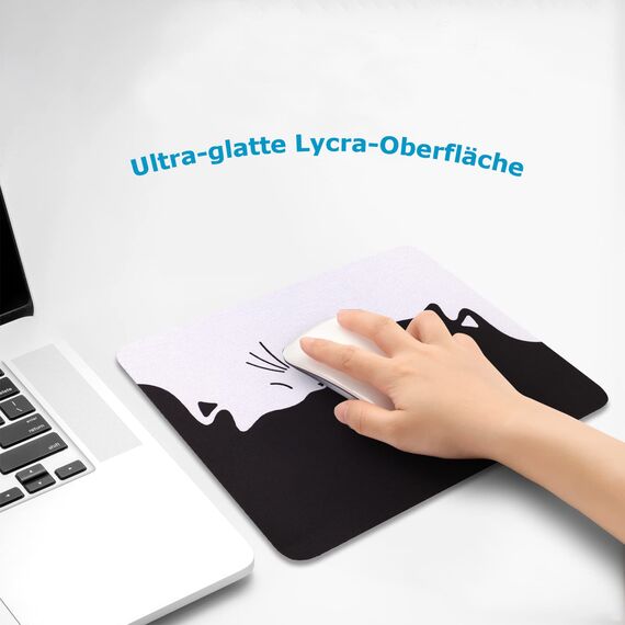AOKSUNOVA Mauspad Klein Mauspad mit Motiv rutschfeste Mousepad Katze 24 x 20 cm Mausunterlage