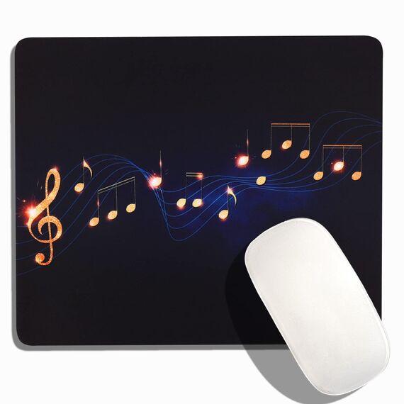 AOKSUNOVA Mauspad Klein mit Motiv Mousepad Musik Design 24 x 20 cm Navy Blau Mauspad Frauen