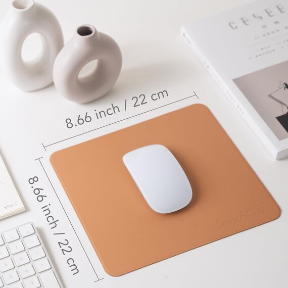 SenseAGE klein Mauspad 22x22cm | 0.2cm Ultradünnes Mousepad | Unterlage für Laser-/Kabel/Kabellos Maus | klein Mouse Mat ideal für Büro und Homeoffice | Slim Mausmatte (Dunkelgrau (mit Logo))