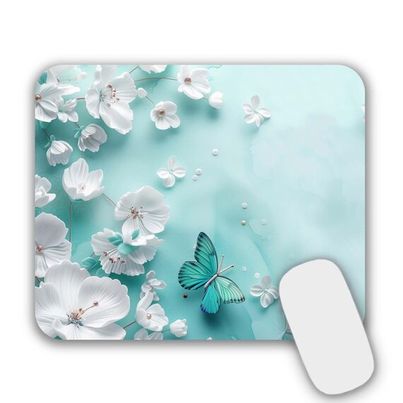 AOKSUNOVA Mauspad Schmetterling Mousepad Klein Mauspad 24 x 20 cm Mousepad mit Motiv für Gaming Büro Office