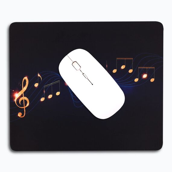 AOKSUNOVA Mauspad Klein mit Motiv Mousepad Musik Design 24 x 20 cm Navy Blau Mauspad Frauen