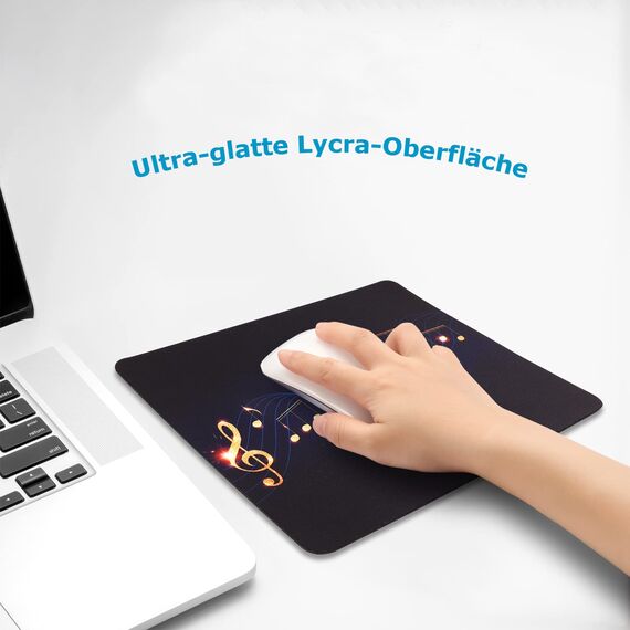 AOKSUNOVA Mauspad Klein mit Motiv Mousepad Musik Design 24 x 20 cm Navy Blau Mauspad Frauen