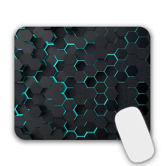 AOKSUNOVA Mauspad Klein Mousepad mit Motiv Hexagon Mauspad 24 x 20 cm für Gaming Büro Office