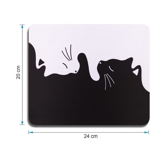 AOKSUNOVA Mauspad Klein Mauspad mit Motiv rutschfeste Mousepad Katze 24 x 20 cm Mausunterlage
