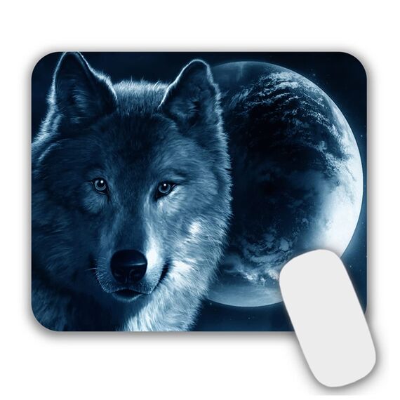 AOKSUNOVA Mauspad mit Motiv Mousepad Klein 24 x 20 cm Mauspad Muster Design Wolf
