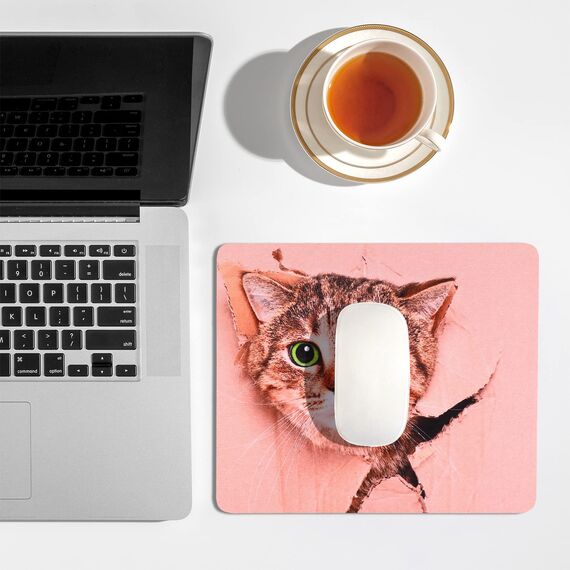 AOKSUNOVA Mauspad Katze Mousepad Lustig Gaming Mauspad 240 x 200 mm Utschfester Unterseite