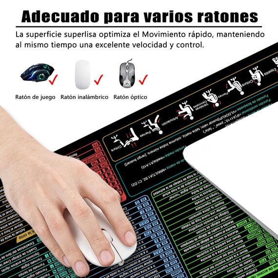 Excel Mauspad Spanisch Schreibtischunterlage Gaming Mauspad Groß XL Desk Pad Desk Mat Mousepad 80x30cm (Spanisch)