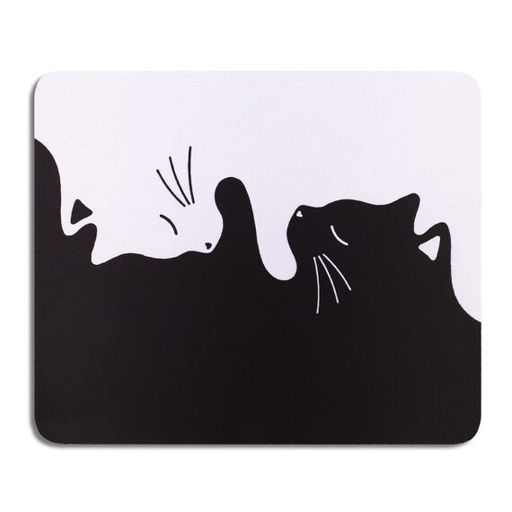 AOKSUNOVA Mauspad Klein Mauspad mit Motiv rutschfeste Mousepad Katze 24 x 20 cm Mausunterlage