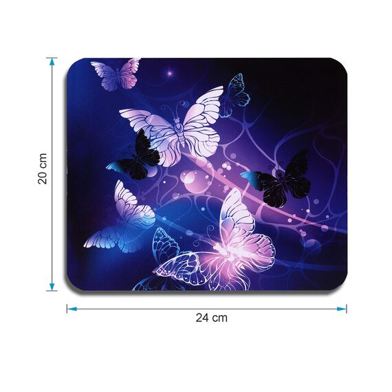 AOKSUNOVA Mauspad Schmetterling Mousepad mit Motiv Mauspad Frauen Lila 240 x 200 mm