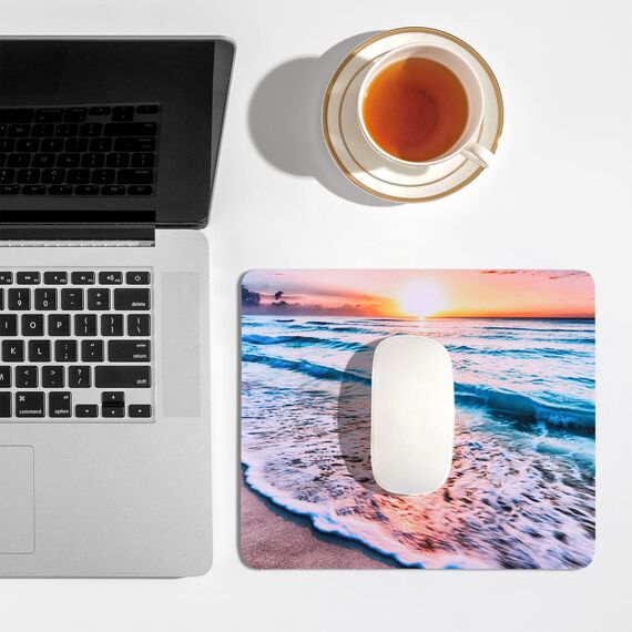 AOKSUNOVA Mauspad Klein Mousepad mit Motiv Kleines Mauspad Bunt Meer 240 x 200 mm