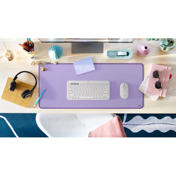 Logitech Desk Mat - Studio Series, Multifunktionale große Unterlage, Erweiterte Mausmatte, Anti-Rutsch-Gummiboden, Spritzwassergeschützt, Langlebig - Rosa