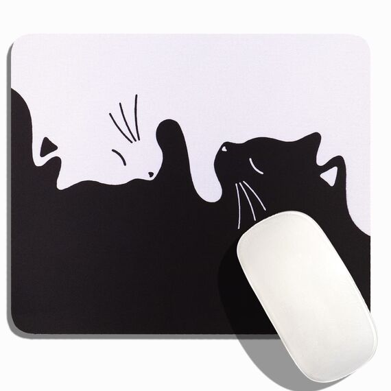 AOKSUNOVA Mauspad Klein Mauspad mit Motiv rutschfeste Mousepad Katze 24 x 20 cm Mausunterlage