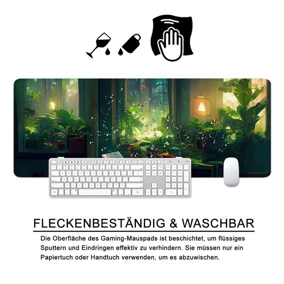 Mauspad Grün xl Gaming Mousepad Groß Desk Pad Green Desk Mat Bürozubehör Schreibtischunterlage 80x30cm (Grün)