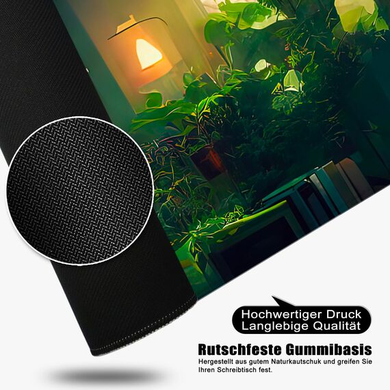 Mauspad Grün xl Gaming Mousepad Groß Desk Pad Green Desk Mat Bürozubehör Schreibtischunterlage 80x30cm (Grün)