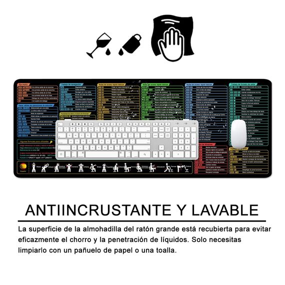Excel Mauspad Spanisch Schreibtischunterlage Gaming Mauspad Groß XL Desk Pad Desk Mat Mousepad 80x30cm (Spanisch)