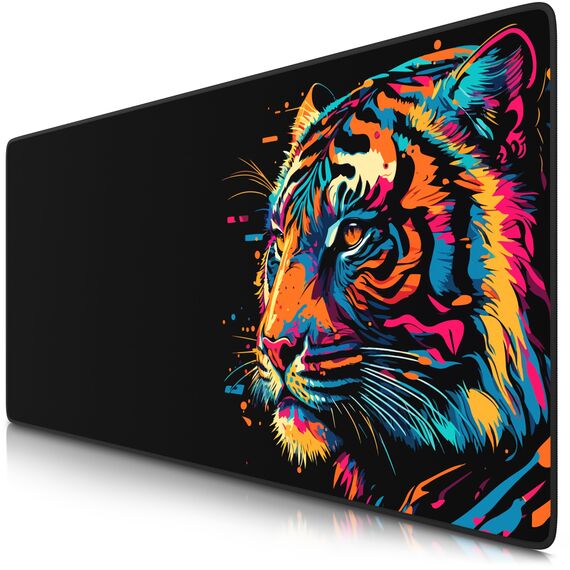 TITANWOLF - XXL Speed Gaming Mauspad 900 x 400mm - XXL Mousepad - Tischunterlage Large Size - verbessert Präzision und Geschwindigkeit - Colour Tiger 2