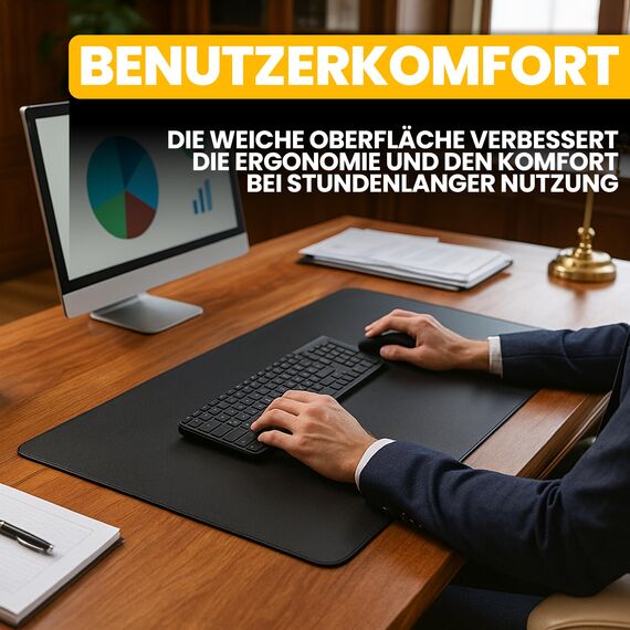 Retoo XXL Mauspad Gaming Groß 100 x 50, Rutschfest, Schreibtischunterlage, Tischunterlage Large Size, Verbessert Präzision und Geschwindigkeit, spezielle Oberfläche, Mousepad Schwarz