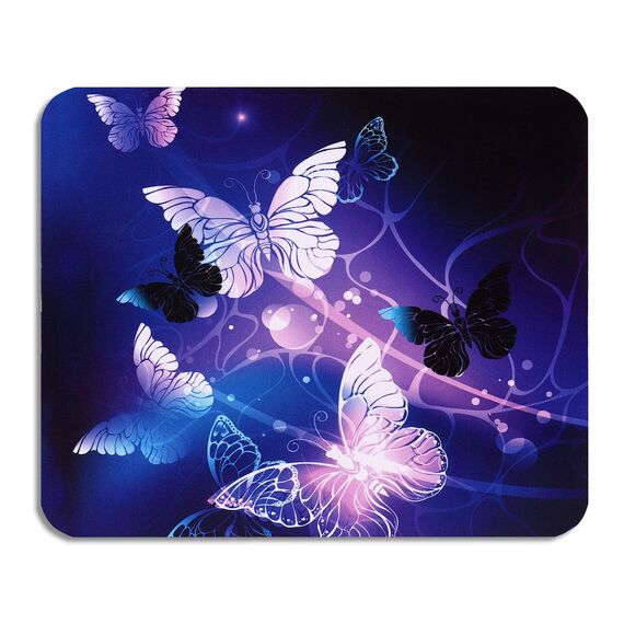 AOKSUNOVA Mauspad Schmetterling Mousepad mit Motiv Mauspad Frauen Lila 240 x 200 mm