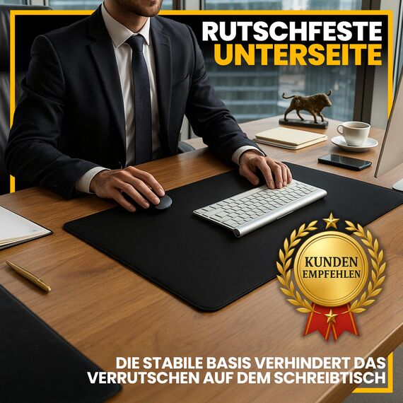 Retoo XXL Mauspad Gaming Groß 100 x 50, Rutschfest, Schreibtischunterlage, Tischunterlage Large Size, Verbessert Präzision und Geschwindigkeit, spezielle Oberfläche, Mousepad Schwarz
