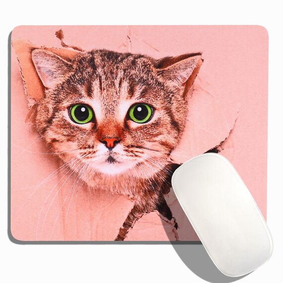 AOKSUNOVA Mauspad Katze Mousepad Lustig Gaming Mauspad 240 x 200 mm Utschfester Unterseite