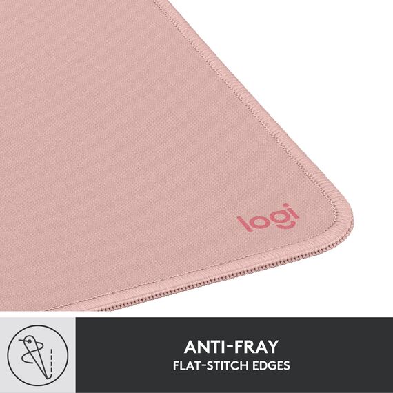 Logitech Mouse Pad - Studio Series, Computer-Mauspad mit Anti-Rutsch-Gummiboden, Leichtes Gleiten, Spritzwassergeschützt, Langlebige Materialien, Tragbar, Frisches, modernes Design - Rosa