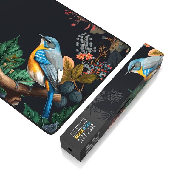 TITANWOLF - XXL Speed Gaming Mauspad 900 x 400mm - XXL Mousepad - Tischunterlage Large Size - verbessert Präzision und Geschwindigkeit - Modern Floral