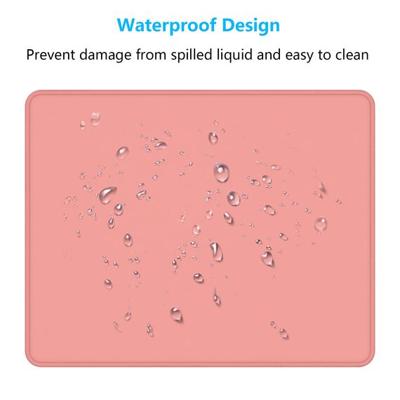 Dapesuom kleines Mauspad, 26 x 21 cm, mit Rutschfester Gummiunterseite, wasserdichtes Mini-Mauspad für Damen, Herren, kabellose Maus Laptops, Zuhause, Büro, Reisen, Dunkelrosa