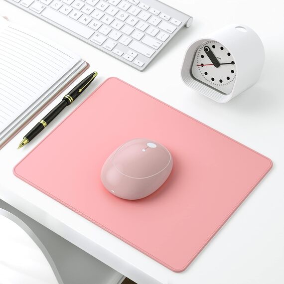 Dapesuom kleines Mauspad, 26 x 21 cm, mit Rutschfester Gummiunterseite, wasserdichtes Mini-Mauspad für Damen, Herren, kabellose Maus Laptops, Zuhause, Büro, Reisen, Rosa