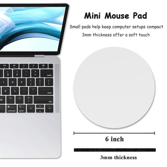 Dapesuom kleines Mauspad, 15.2 x 15.2 cm, mit Rutschfester Gummiunterseite, wasserdichtes Mini-Mauspad für Damen, Herren, kabellose Maus Laptops, Zuhause, Reisen, Weltraumgrau