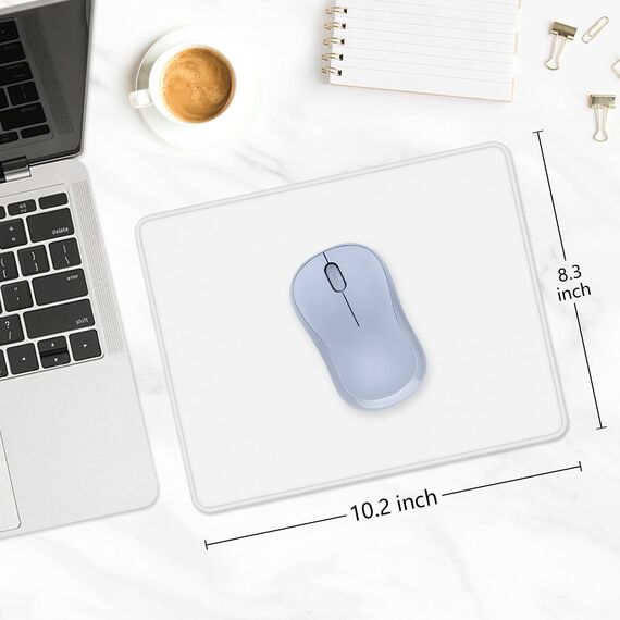 Dapesuom kleines Mauspad, 26 x 21 cm, mit Rutschfester Gummiunterseite, wasserdichtes Mini-Mauspad für Damen, Herren, kabellose Maus Laptops, Zuhause, Büro, Reisen, Elfenbeinweiß
