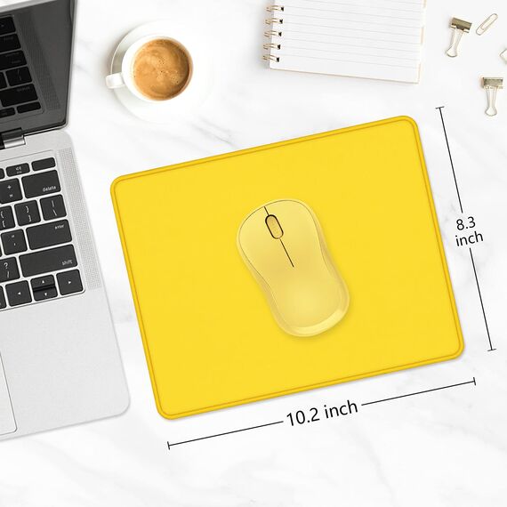 Dapesuom kleines Mauspad, 26 x 21 cm, mit Rutschfester Gummiunterseite, wasserdichtes Mini-Mauspad für Damen, Herren, kabellose Maus Laptops, Zuhause, Büro, Reisen, Aprikosengelb