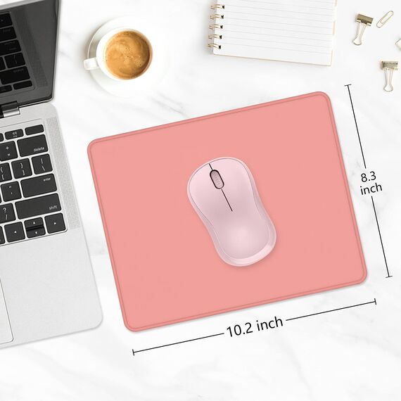 Dapesuom kleines Mauspad, 26 x 21 cm, mit Rutschfester Gummiunterseite, wasserdichtes Mini-Mauspad für Damen, Herren, kabellose Maus Laptops, Zuhause, Büro, Reisen, Dunkelrosa