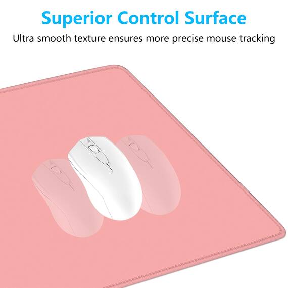 Dapesuom Großes Mauspad, erweitertes Gaming-Mauspad mit genähten Kanten, wasserdichte Schreibtischunterlagen mit Rutschfester Unterseite, großes Mauspad für Laptop, Büro, 60 x 30 cm, Rosa