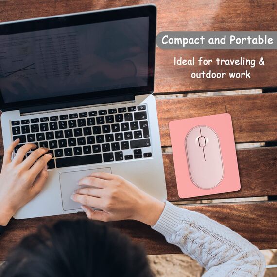 Dapesuom kleines Mauspad, 15,2 x 12,7 cm, mit Rutschfester Gummiunterseite, wasserdichtes Mini-Mauspad für Damen, Herren, kabellose Maus Laptops, Zuhause, Büro, Reisen, Dunkelrosa