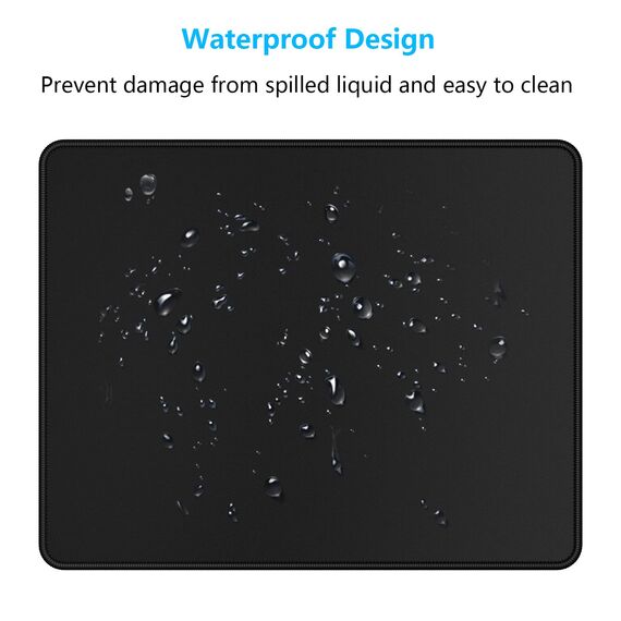 Dapesuom kleines Mauspad, 26 x 21 cm, mit Rutschfester Gummiunterseite, wasserdichtes Mini-Mauspad für Damen, Herren, kabellose Maus Laptops, Zuhause, Büro, Reisen, Tiefschwarz