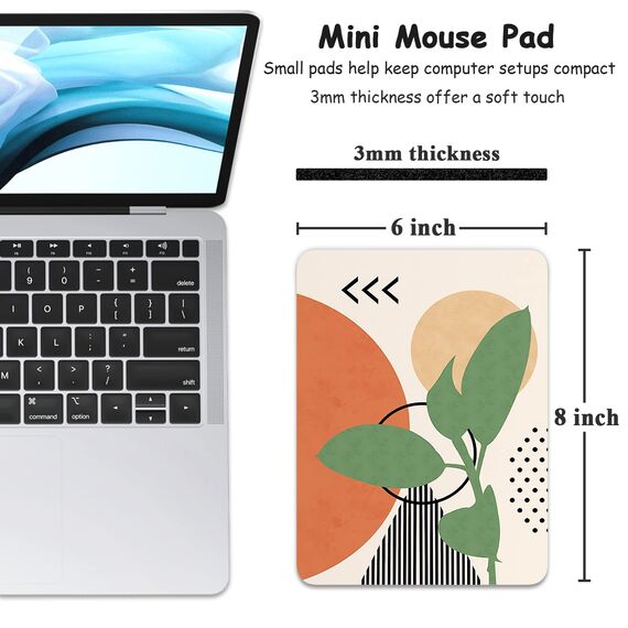 Dapesuom kleines Mauspad, 15,2 x 20,3 cm, mit Rutschfester Gummiunterseite, wasserdichtes Mini-Mauspad für Damen, Herren, kabellose Maus Laptops, Büro, Reisen, Zuhause, Malerei