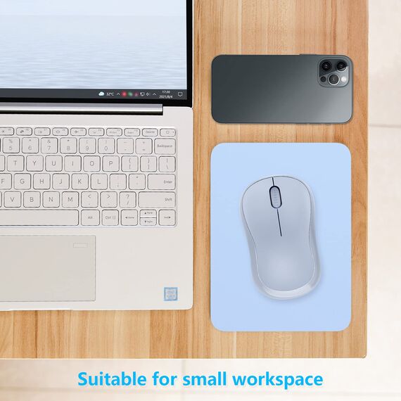 Dapesuom kleines Mauspad, 15,2 x 20,3 cm, mit Rutschfester Gummiunterseite, wasserdichtes Mini-Mauspad für Damen, Herren, kabellose Maus Laptops, Zuhause, Büro, Reisen, Himmelblau