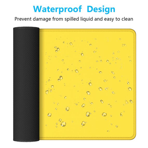 Dapesuom Großes Gaming-Mauspad, erweitertes Schreibtischmatte mit genähten Kanten, wasserabweisendes Tastaturpad mit Rutschfester Unterseite, großes XXL-Mauspad für Gamer, 80 x 40 cm, Gelb