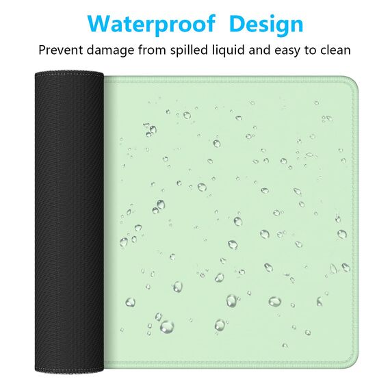 Dapesuom Großes Mauspad, erweitertes Gaming-Mauspad mit genähten Kanten, wasserdichte Schreibtischunterlagen mit Rutschfester Unterseite, großes Mauspad für Laptop, Büro, 60 x 30 cm, Seegrün