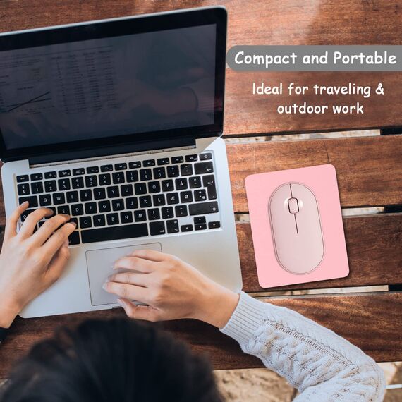 Dapesuom kleines Mauspad, 15,2 x 12,7 cm, mit Rutschfester Gummiunterseite, wasserdichtes Mini-Mauspad für Damen, Herren, kabellose Maus Laptops, Zuhause, Büro, Reisen, Rosa