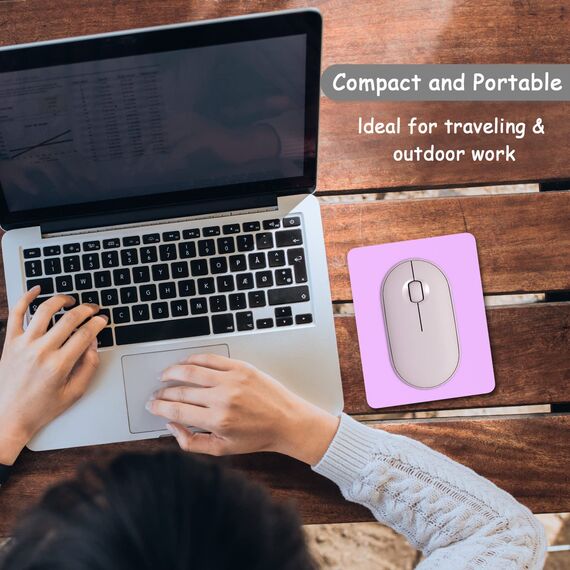 Dapesuom kleines Mauspad, 15,2 x 12,7 cm, mit Rutschfester Gummiunterseite, wasserdichtes Mini-Mauspad für Damen, Herren, kabellose Maus Laptops, Zuhause, Reisen, Vanilleviolett