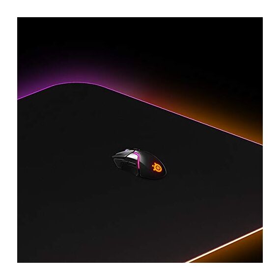 SteelSeries QcK 3XL Prism RGB - Gaming-Oberfläche - Optimiert für Kapillarproben - 2 Zonen RGB-Beleuchtung – Schwarz - (1220mm x 590mm x 3mm)
