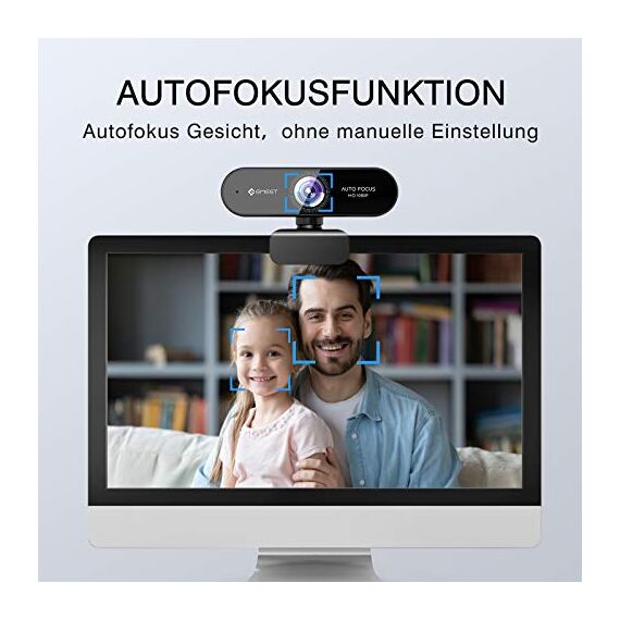 EMEET Webcam 1080P - NOVA Webcam mit Autofokus, Full HD Webcam mit 96° Weitwinkel und 2 Mikrofon mit Rauschunterdrückung, Automatische Lichtkorrektur, für Linux, Mac OS X, Konferenz (Packung mit 2)