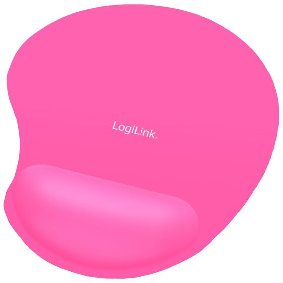 Logilink Mauspad mit Silikon Gel Handauflage, pink